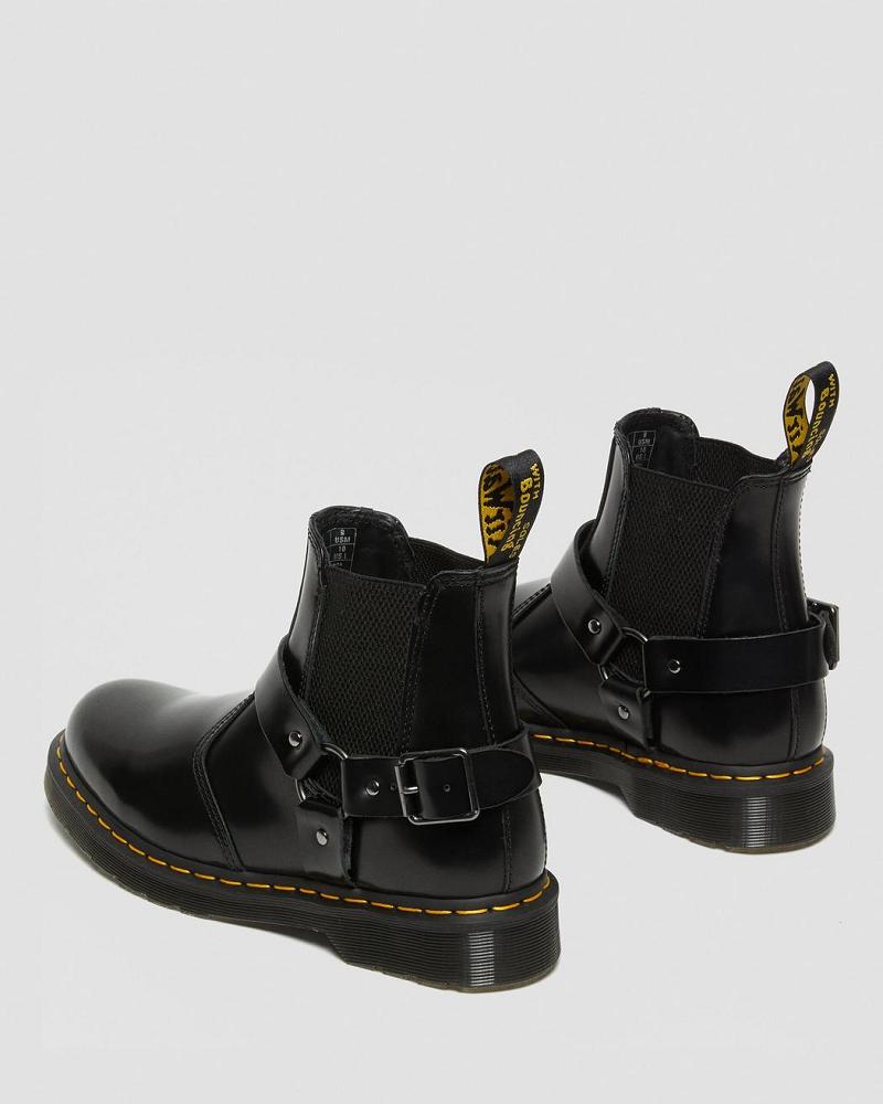 Dr Martens Wincox Smooth Lær Spenne Ankelstøvletter Dame Svarte | Norge 691BEX